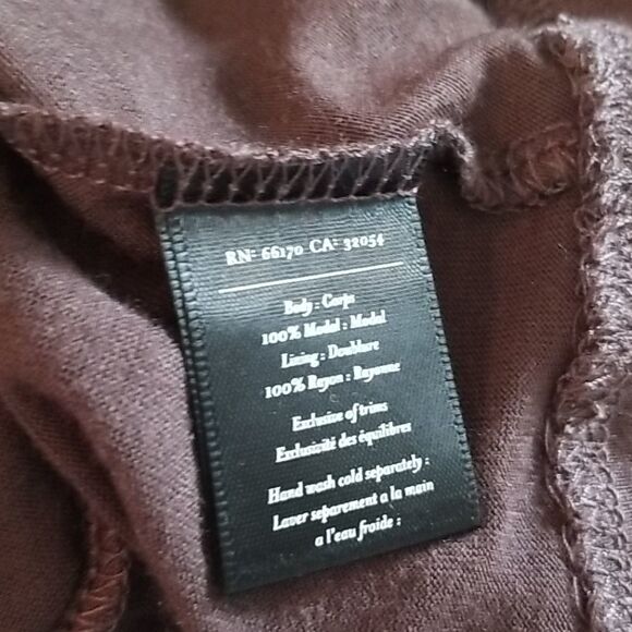 Anthropologie deletta 2 Piece Back Porch Lightweight Brown Rayon Modal Dress - Picture 7 of 7